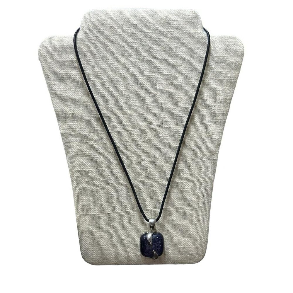 Lia Sophia Terrain Blackberry Purple Sparkle Goldstone Silver Necklace‎